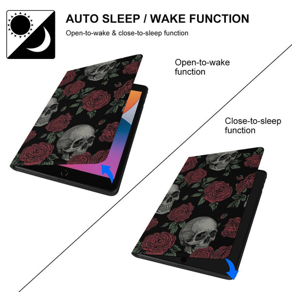 Skulls & Roses Protective Case for iPad - Everything Skull Clothing Merchandise and Accessories