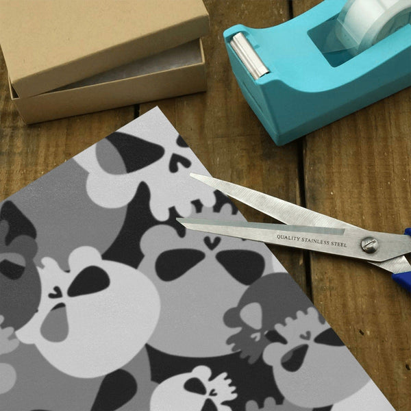 Army Gray Skull Gift Wrapping Paper 58"x 23" 4 Rolls