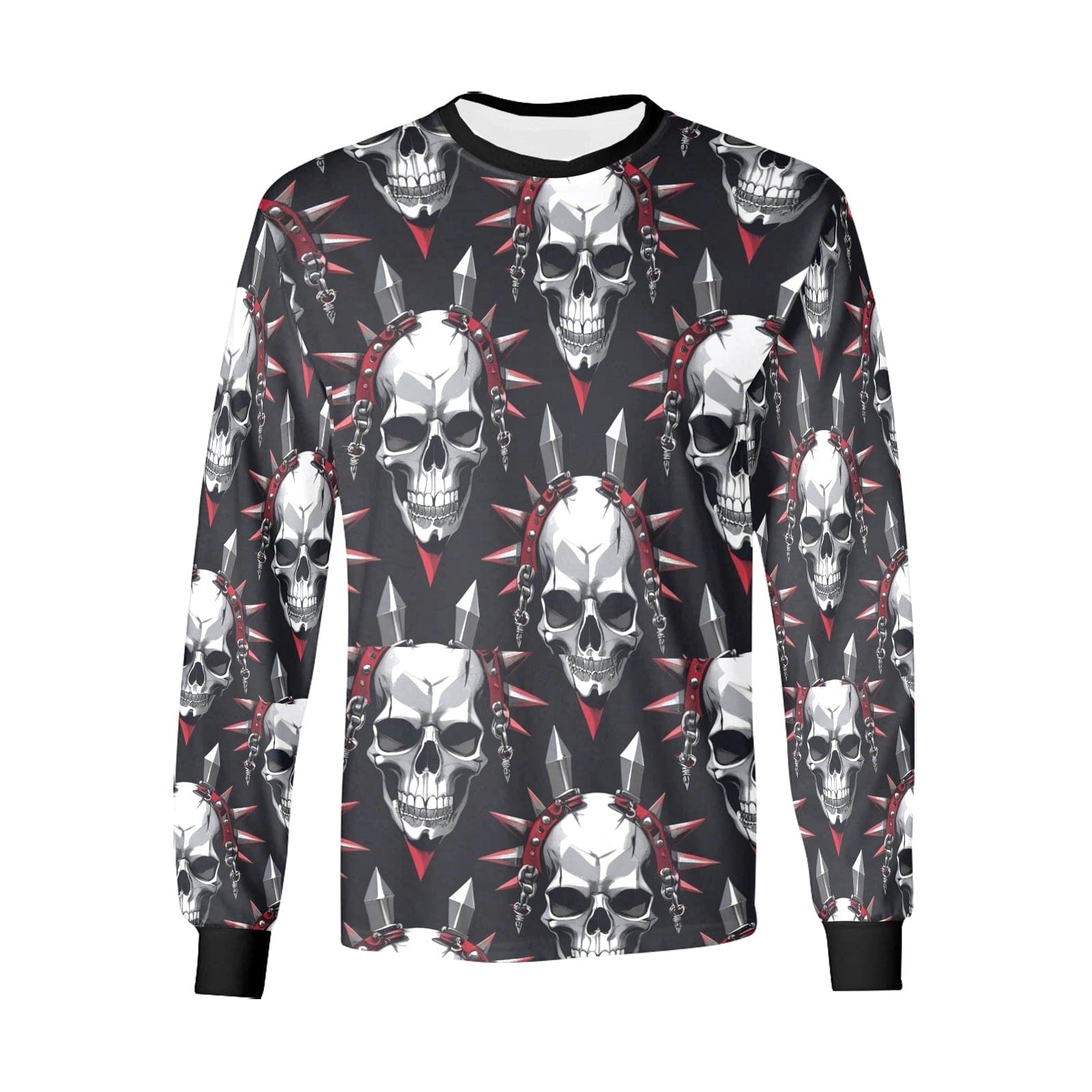 Men's Skulls Spikes and Chains Long Sleeve T-shirt – Everything