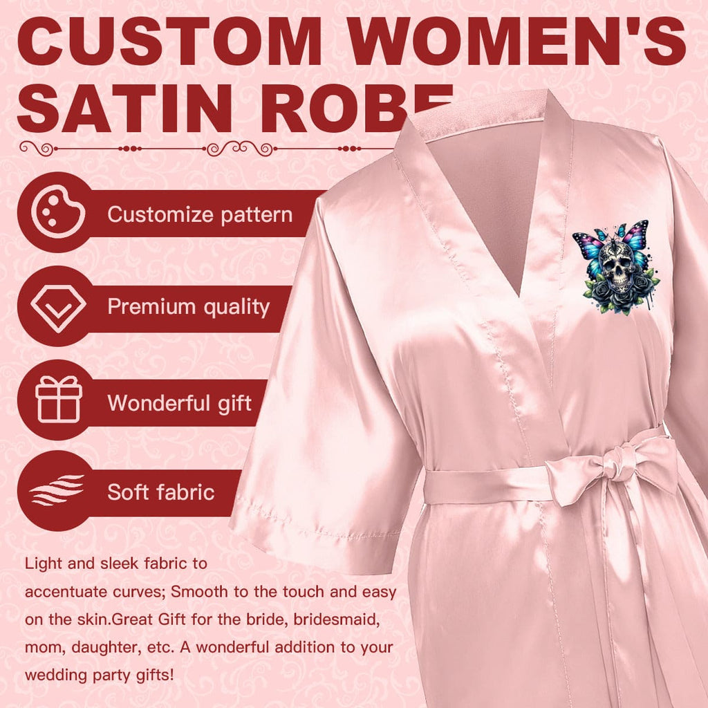 Skull Robe Women's Gothic Butterfly Skull Lace Up Robe – Everything Skull Clothing ...
