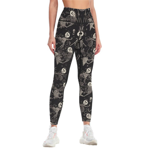 Women's 👩💀👖 Black Skull Skeleton Comfort Sports Yoga Pants