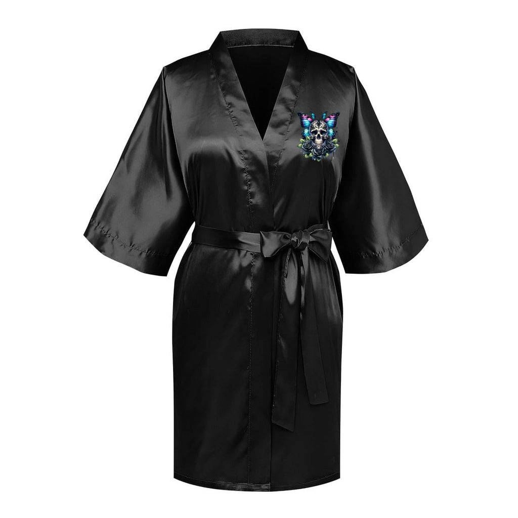 Skull Robe Women's Gothic Butterfly Skull Lace Up Robe – Everything Skull Clothing ...