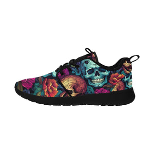 Women's Colorful Skull and Flowers Pull Loop Sneakers