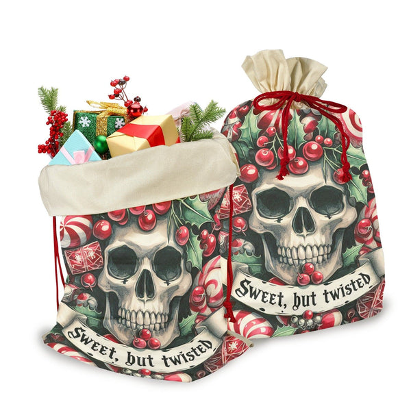 Skull Sweet-But-Twisted 20oz Christmas Gift Bag Pack of 3 Drawstring Bags