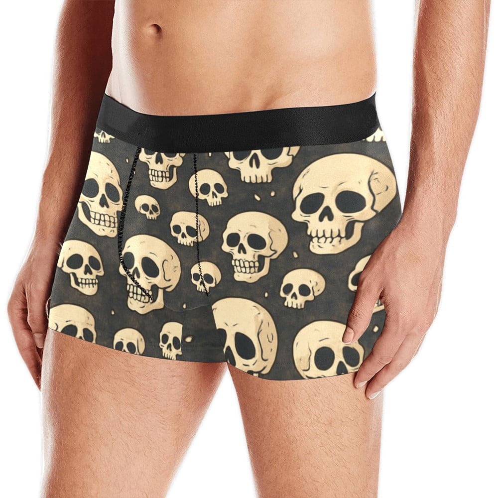Beigh Lots of Skulls Men's Boxer Briefs