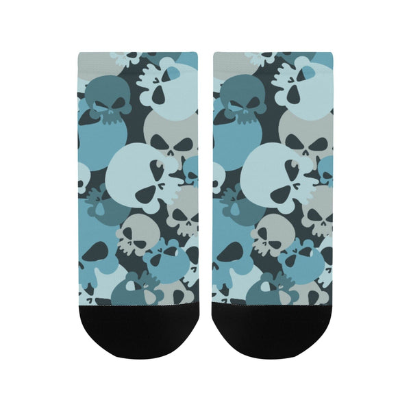 Men's Skull Blue Camo Ankle Socks