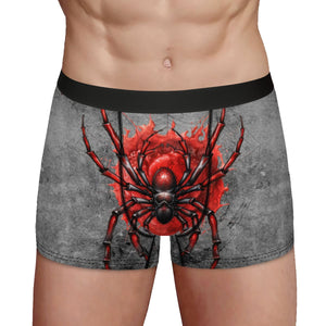 Gothic Black Red Spiderweb Men's Underwear
