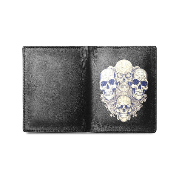 Four Skulls Bifold Wallet With Coin Pocket
