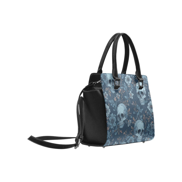 The Midnight Bloom Skull Pattern Handbag
