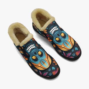 Skull Blue Colorful Casual Cotton-pad Fur Shoes