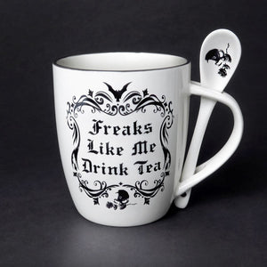 Freaks Like Me Drink Tea Cup and Spoon Set