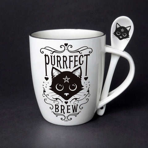 Purrfect Brew Cup and Spoon Set