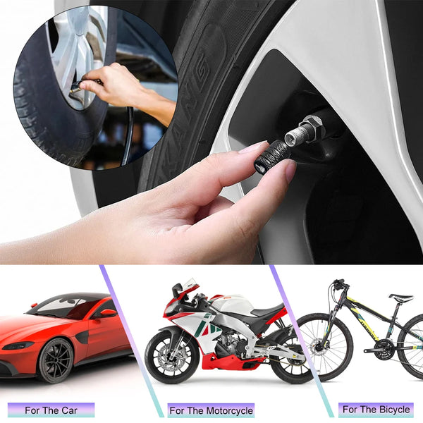 Skull Middle Finger 4PCS Tire Stem Valve Caps For Car Bike Motorcycle or Trucks