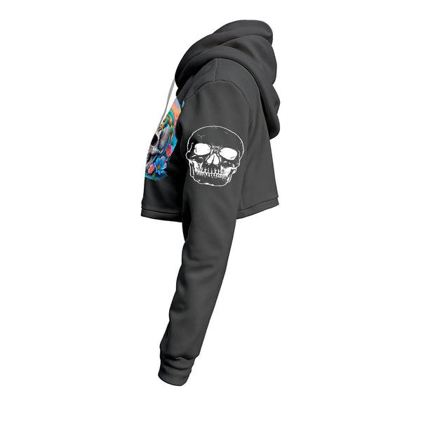 Women's Skull And Lizard Cropped Hoodie 12 Colors