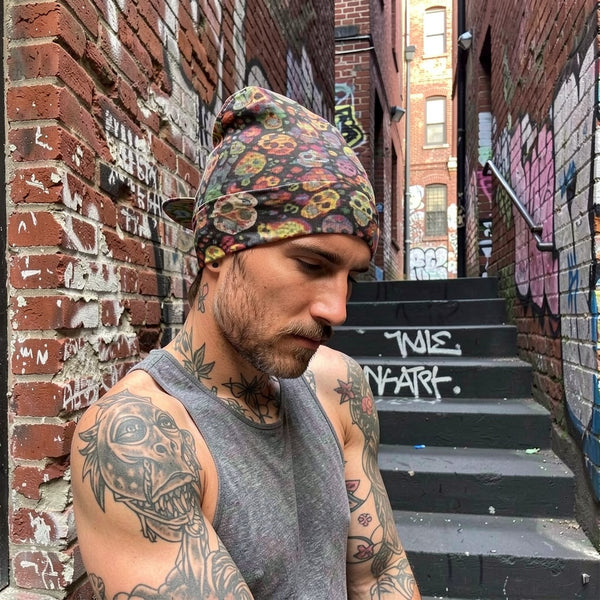 Lots of Skulls Beanie - All-Over Print Knit Cap