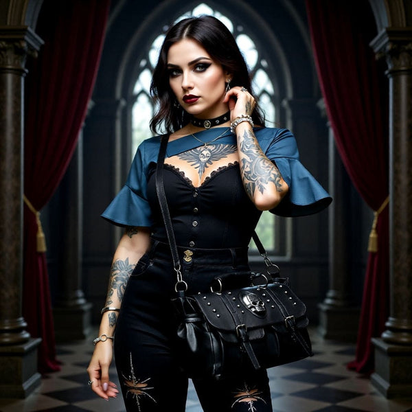The Midnight Relic™ Skull Tote Bag | Women's Gothic Shoulder Handbag