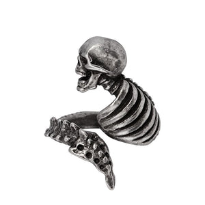 Captivating Skull Rib Cage And Vertebrae Wrap Ring