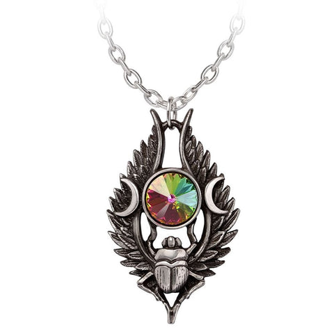 Dark Goddess of the Nile Triple Moon Pendant