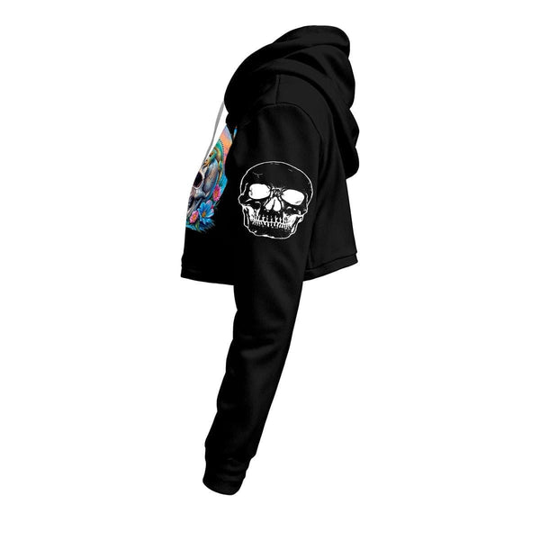 Women's Skull And Lizard Cropped Hoodie 12 Colors