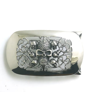 Skulls Stainless Steel Hollow Out Belt Buckle