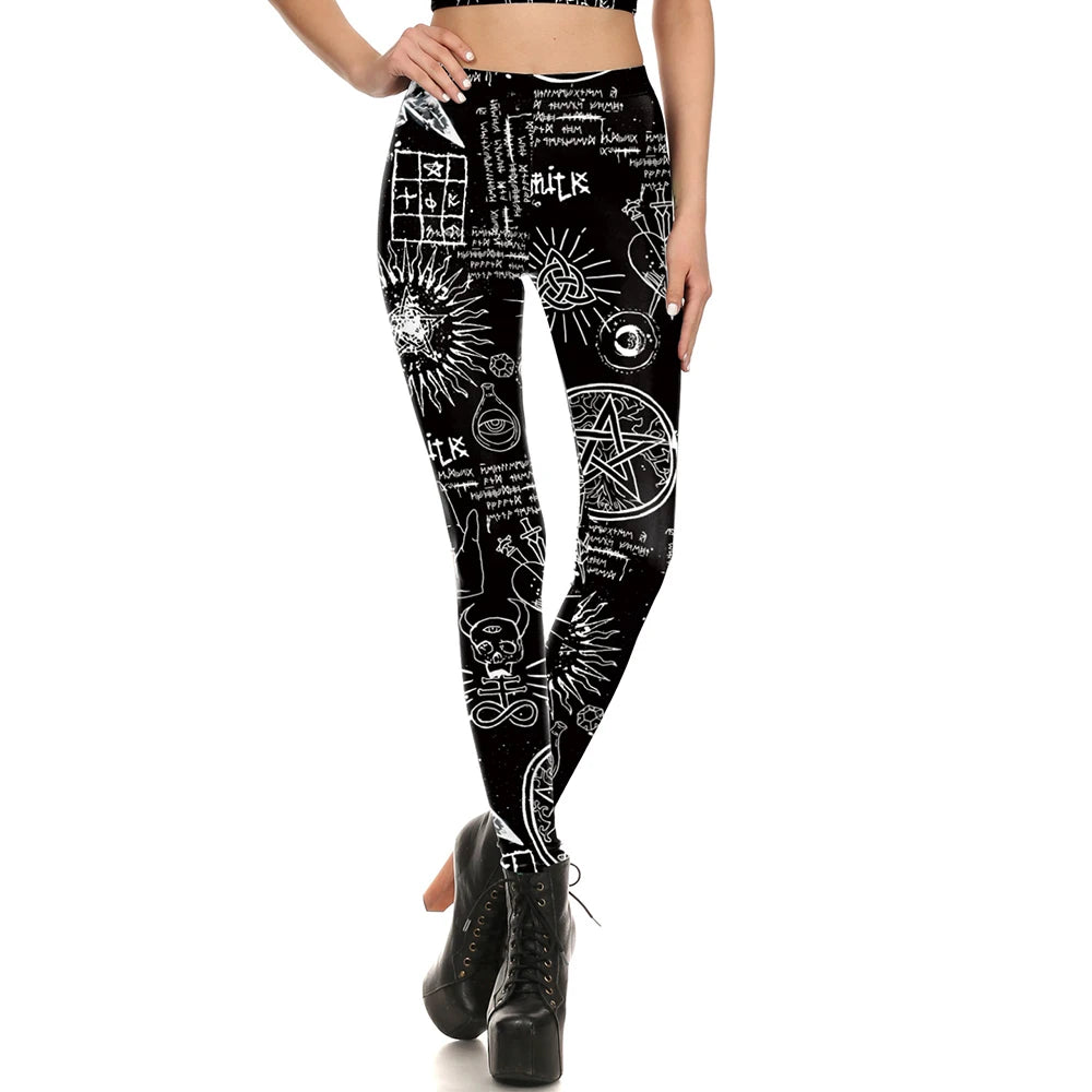 Gothic Leggings For Women Black Cat, Skull and More