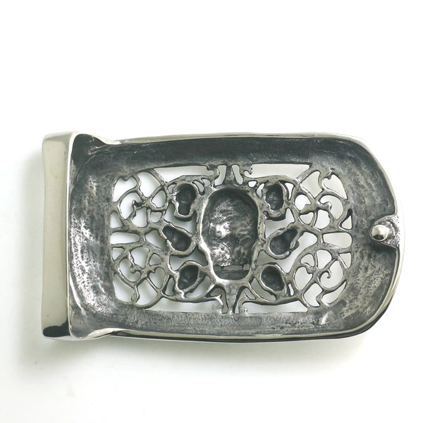 Skulls Stainless Steel Hollow Out Belt Buckle