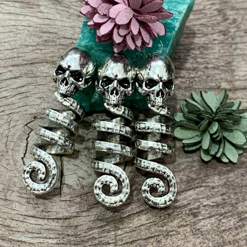 3pcs Skull Viking Spiral Hair Bead Accessories