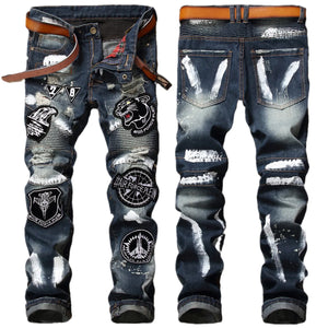 Men's Retro Street Fashion Stylish Casual Jeans