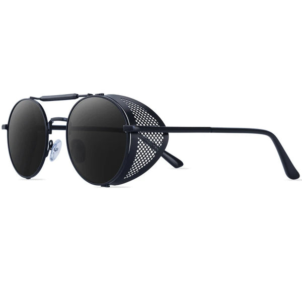 Round Steampunk Metal Sunglasses For Men & Women