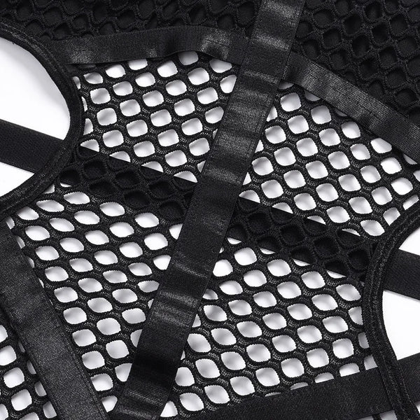 Gothic Fishnet Women Streetwear Bodysuit