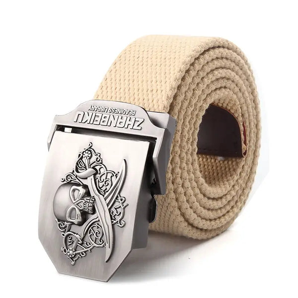 Men's Canvas Skull Metal Buckle Belt 19 Colors