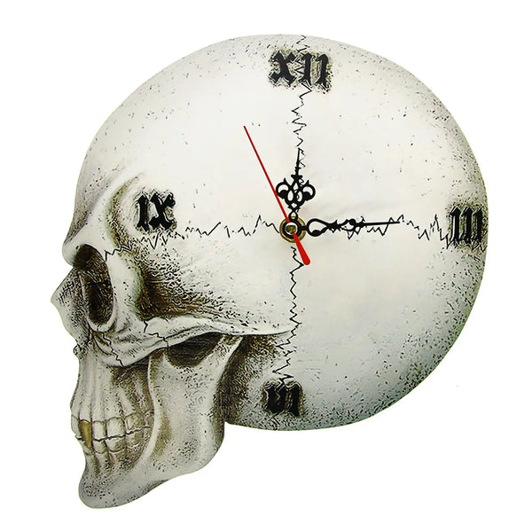 Gothic Skull Home Decor Wall Clock With Roman Numerals