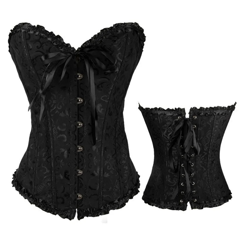 Gothic Women's Corsets Steampunk Overbust Lace Up Bustier