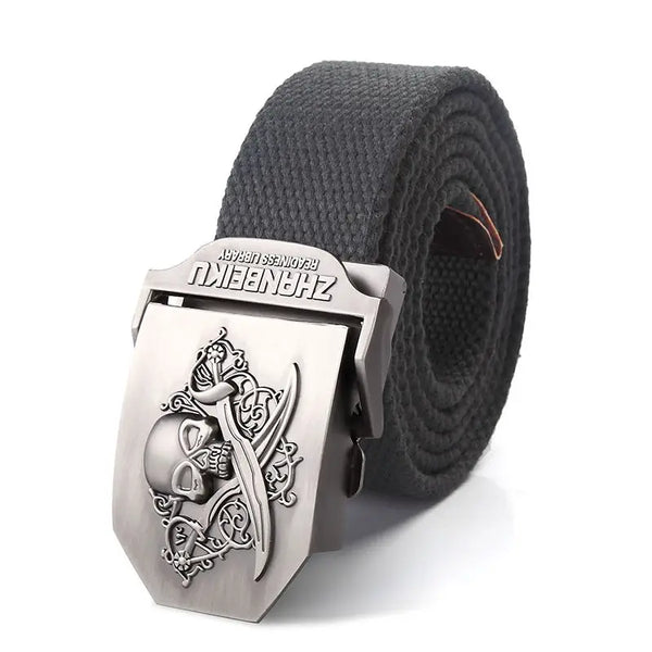 Men's Canvas Skull Metal Buckle Belt 19 Colors