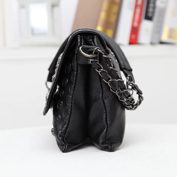 Women's Rivet Gothic Skull Chain Shoulder Handbag