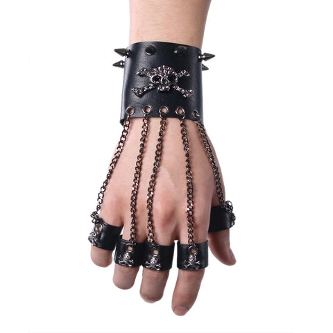 Rock Style Skull Gothic Steampunk Spike Glove