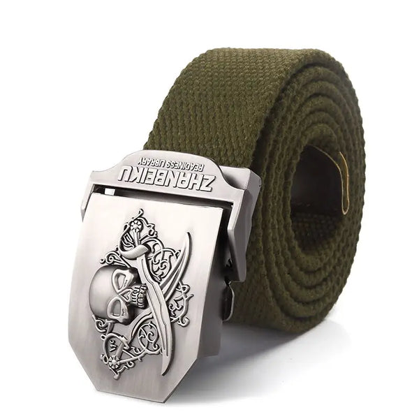 Men's Canvas Skull Metal Buckle Belt 19 Colors