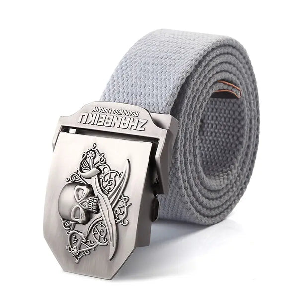 Men's Canvas Skull Metal Buckle Belt 19 Colors