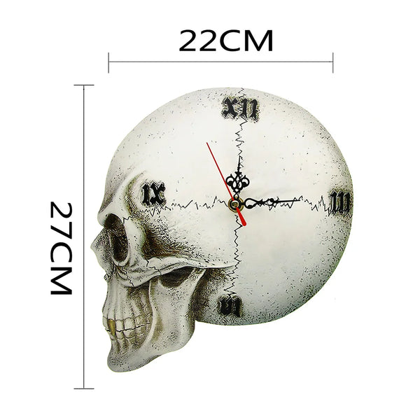 Gothic Skull Home Decor Wall Clock With Roman Numerals