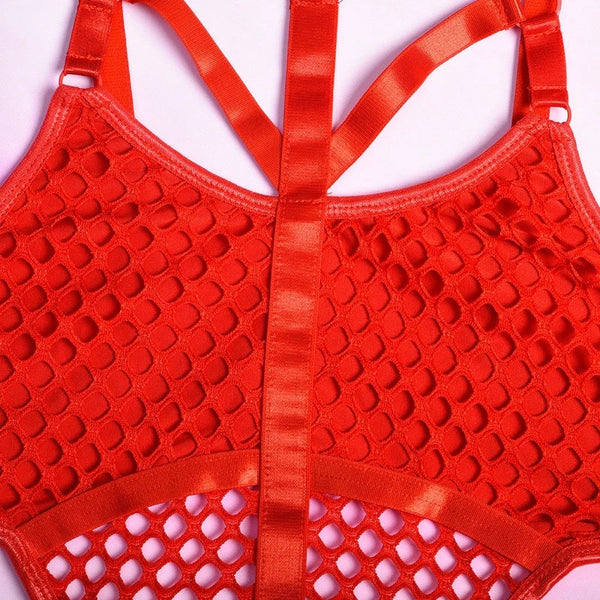 Gothic Fishnet Women Streetwear Bodysuit