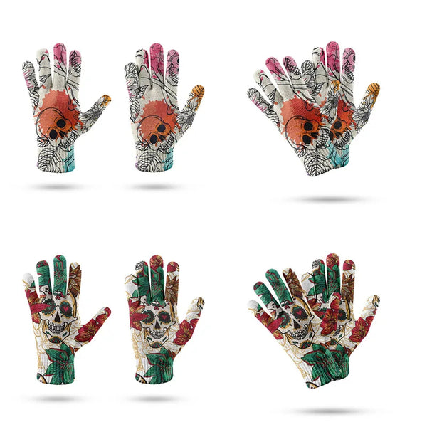 Skull Style Touch Screen Flexible Gloves 8 Patterns
