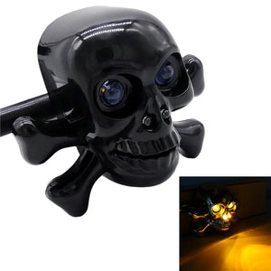 1 Pair Universal Motorcycle Skull LED Turn Signal Lights