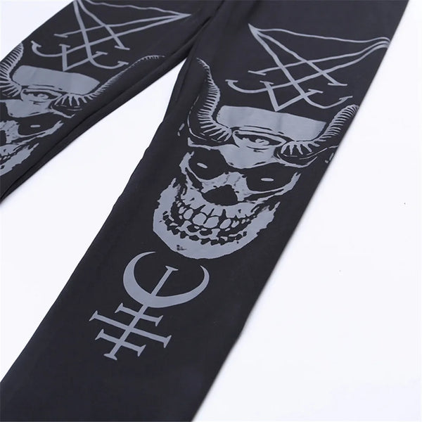 Gothic Leggings For Women Black Cat, Skull and More