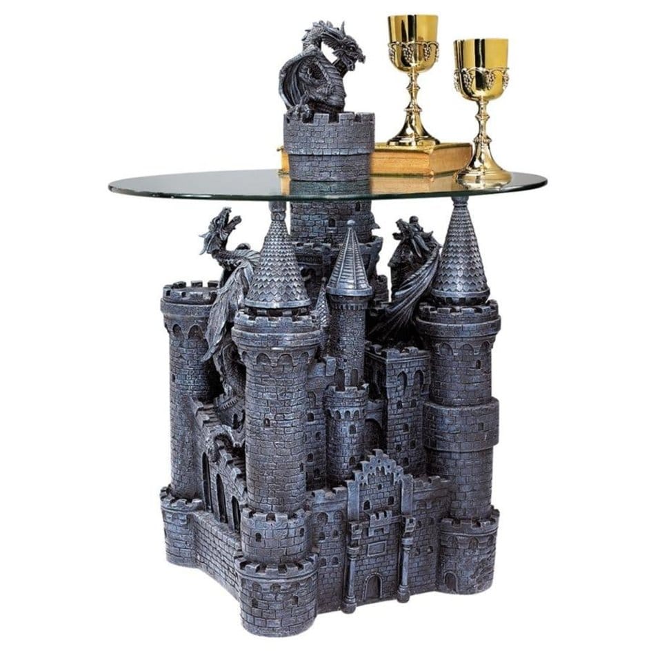 Invite Guests To Your Home With The Lord Langton's Gothic Dragon Castle Glass-Topped Sculptural Table