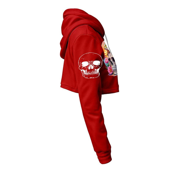 Women's Skull And Lizard Cropped Hoodie 12 Colors