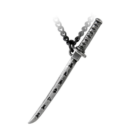 Sword Engraved Down Its Blade With Seven Virtues Pendant Necklace