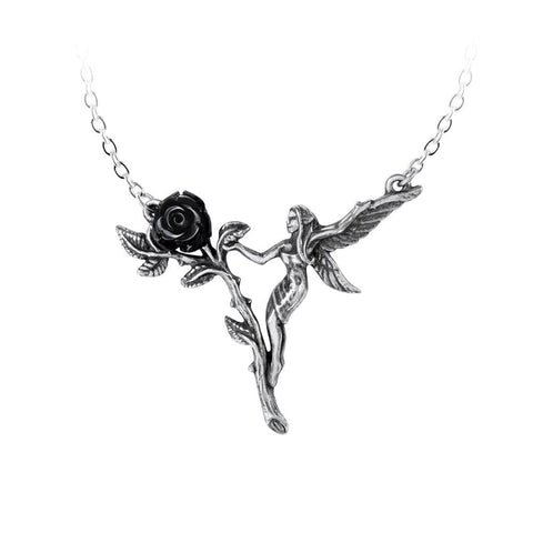 Fairy Glade Reflecting The Sweet Life Of A Black Rose Necklace