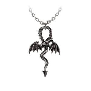 Medievel Dragon Forms The Shape Of A Ankh Pendant Necklace