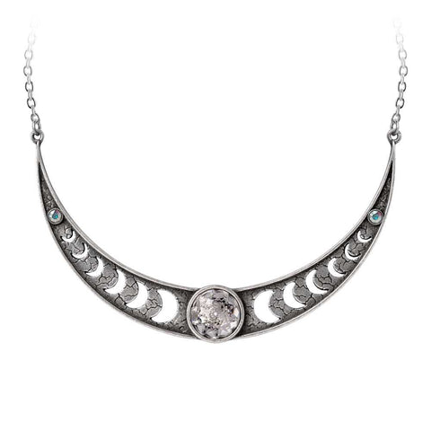 The Cresent Moon Phases With Austrian Cut Crystals Necklace