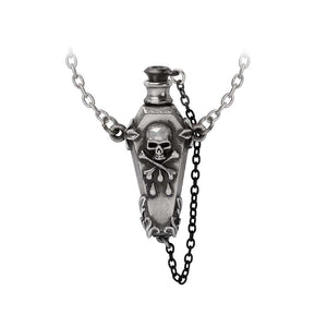 The Coffin Shaped Poison Bottle Undertaker Pendant Necklace